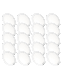 20x LED downlight 18w redondo, embutido  branco fosco, luz fria 6000k