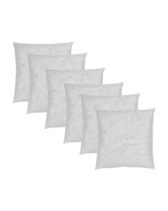 Pack de 6 enchimentos para almofadas 50x50cm fibra oca fusionhome