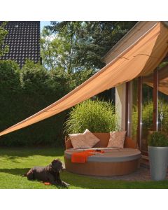 Hi toldo de vela triangular beige 5x5x5 m