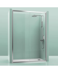 Divisória de duche fixa + deslizante montana prata transparente 145-150cm