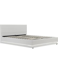 Cama LED com baú "anastasia" - 160 x 200 cm - branco