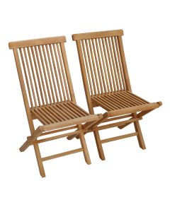 Conjunto de 2 cadeiras de jardim de teca lombok