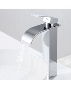 Torneira de lavabo - cromada - misturador - aço inox - design cascata - mon