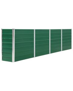 vidaXL jardinera elevada de acero galvanizado verde 320x40x77 cm