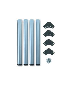 Emuca lote de 4 pés de mesa, diâmetro 60mm, h 710mm, aço, pintado alumínio