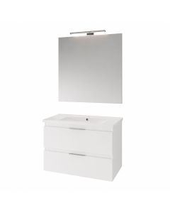 Móveis banho completo LED, urban 80x45 cm branco brilhante 2 gavetas 2 port