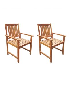 Cadeiras de jardim 2 pcs madeira acácia maciça castanho