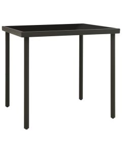 Mesa de jantar para exterior 80x80x72 cm vidro e aço antracite