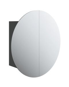 Armário de banheiro vidaxl com espelho redondo e LED preto 40x40x17,5 cm