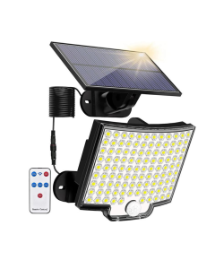 Luz de parede solar externa 20w 800 lm sensor, controle remoto 1800mah