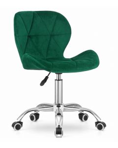 Valora avola giratória veludo verde ergonômica escritório
