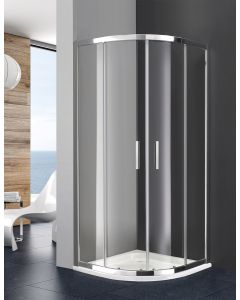 Cabina doccia semi-circular titan 2+2 90x90 cm raio 50 transparente