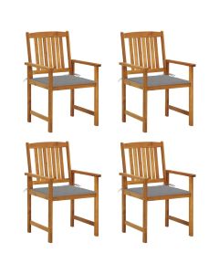 Cadeiras de jardim c/ almofadões 4 pcs madeira de acácia maciça