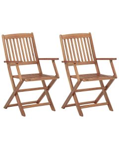 Cadeiras de jardim dobráveis 2 pcs madeira acácia maciça