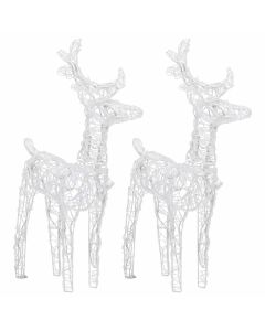 Renas de natal 2 pcs 80 luzes LED acrílico branco frio