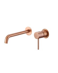 Torneira de lavatório embutida monocomando série monza – ouro rosa escovado