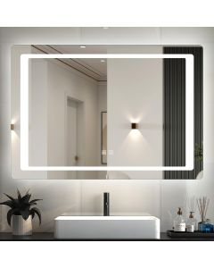 Espelho de casa de banho LED 100×60cm + anti-embaciamento