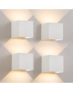 Nettlife aplique parede LED branco 10x10 (4er-set)