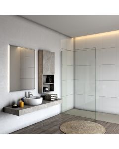 Painel de duche vidro anti-calcário 8mm,cromado,(58-60)x200cm
