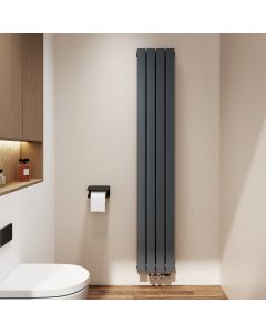 Emke radiador vertical água quente dupla camada antracite 180x30,4 cm 911w
