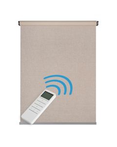 Estore de rolo motorizado opaco blackout premium bege 180x250 cm