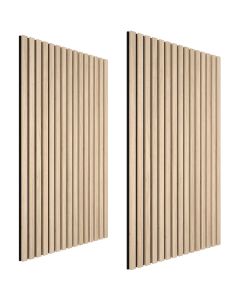 2 painéis de parede madeira mdf 110 x 50 cm, carvalho claro