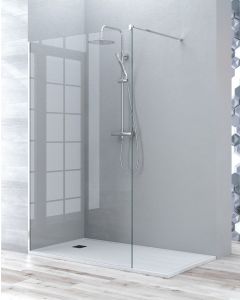 Ecrã de duche fixo painel de duche transp 120cm cromado brilhante