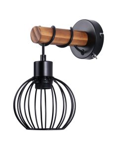 Nettlife luluminária de parede E27 preto 13x18
