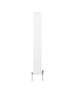 Radiador de coluna oval 1800 x 240mm e válvulas cromadas trv | branco