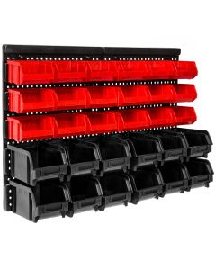 Organizador de ferramentas de parede com 31 peças, preto 64 x 17,50 x 38cm