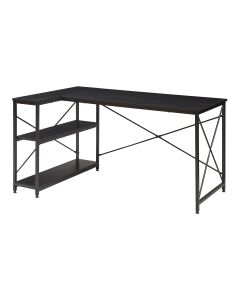 Secretária Raundsvalt em forma de l 137x88x75 cm preto [en.casa]