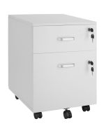 Gaveteiro com rodas e 2 gavetas com cierre, 40 x 46 x 54,5 cm, branco