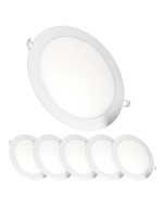 6x LED downlight 18w redondo, embutido branco fosco, luz fria 6000k