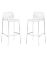Conjunto de 2 cadeiras altas de jardim empilháveis <<vaena>> - branco