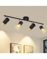 Nettlife luminária de teto negro gu10 62x12