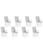 Conjunto de 8 almofadas de encosto/assento maui premium cinzento mesclado