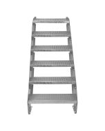 Escada galvanizada ajustável com 6 degraus de 600mm de largura