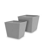 Keter conjunto 2xvaso polyal betão quadrado 48 cm e 73,5l - cinza