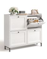 Sapateira compacta branca - 99 x 24 x 91 cm