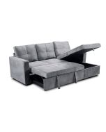 Sofá-cama chaise longue  215cm cinza