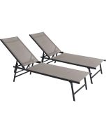 Conjunto de 2 espreguiçadeiras metálicas "sublima" - 180 x 54 x 104 cm - ta