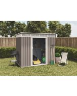 Abrigo de jardim 3,02 m2 Wasabi - porta deslizante dupla - taupe e bege