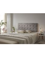 Cabecero 150 capitone cuadros tela antimanchas 152x57x5cm gris