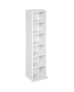 Prateleira com 6 compartimentos para 102 cds 90x21x20 cm, branco