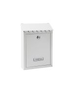 Caixa de correio individual exterior, pequena, cívica, aço, branco, 21,6 x