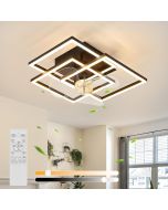 Nettlife ventilador de teto com luz LED integrado preto 37x37