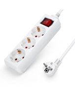 Aigostar régua extensora de 3 tomadas com cabo de 1,5 metros e interruptor
