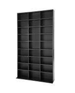 Tectake estante para cds 180x102x235 cm, 1080 cds, mdf e metal, preto