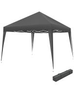 Carpa de jardín 3 x 3 m com bolsa, cuerdas tensoras e piquetas cinzento