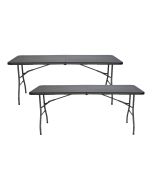 Pack 2 mesas dobráveis ​​retangulares para catering 180x74cm Thinia Home